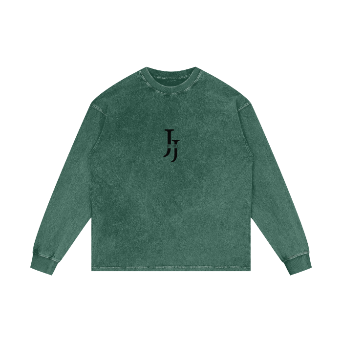 Jū Juli Acid Wash Oversize Langarm-T-Shirt – 250 g/m²