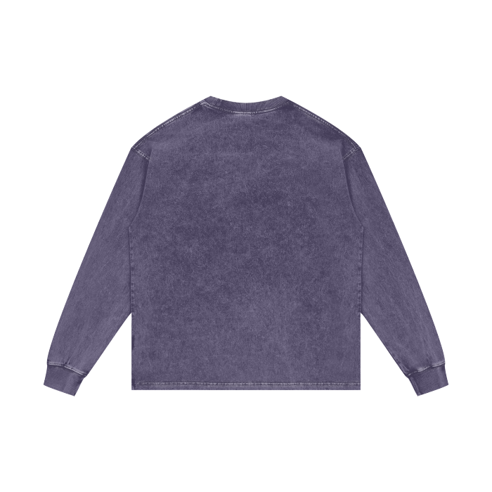 Jū Juli Acid Wash Oversize Langarm-T-Shirt – 250 g/m²