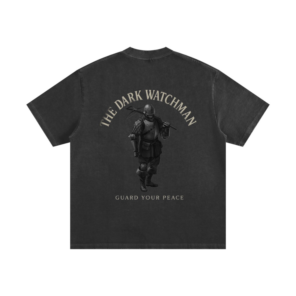 Jū Juli- The Dark watchman heavyweight vintage washed frayed T-shirt