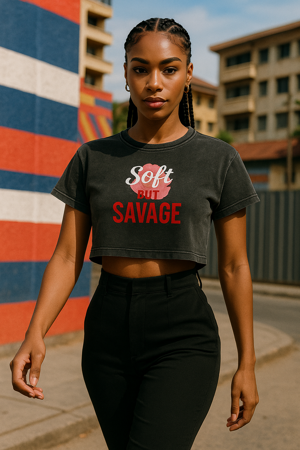 Jū Juli “Soft But Savage” crop tee