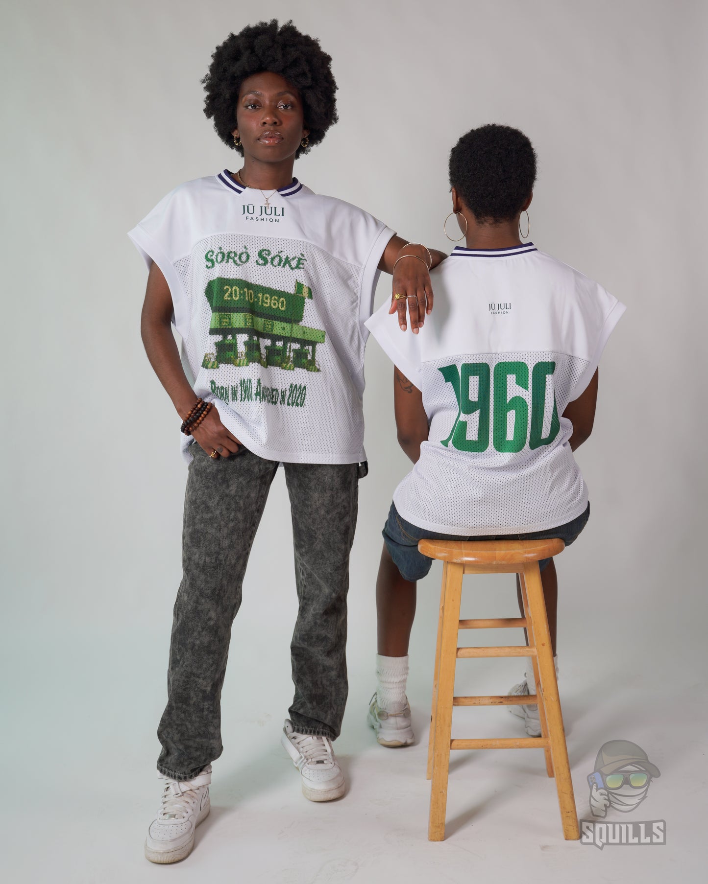 Jū Juli- Nigeria “Naija No Dey Carry Last” Loose sleeveless Mesh shirt