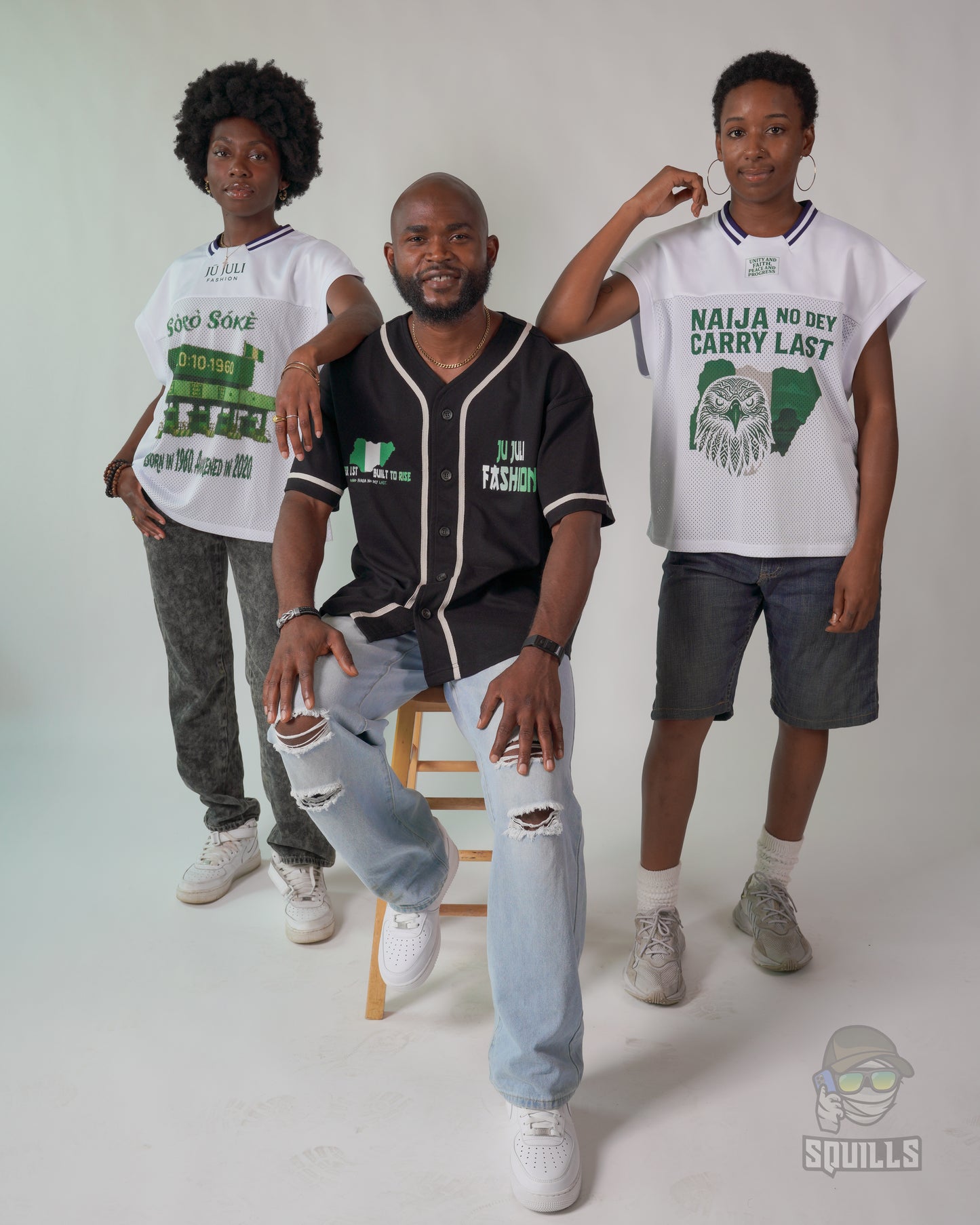 Jū Juli- Nigeria “Naija No Dey Carry Last” Loose sleeveless Mesh shirt