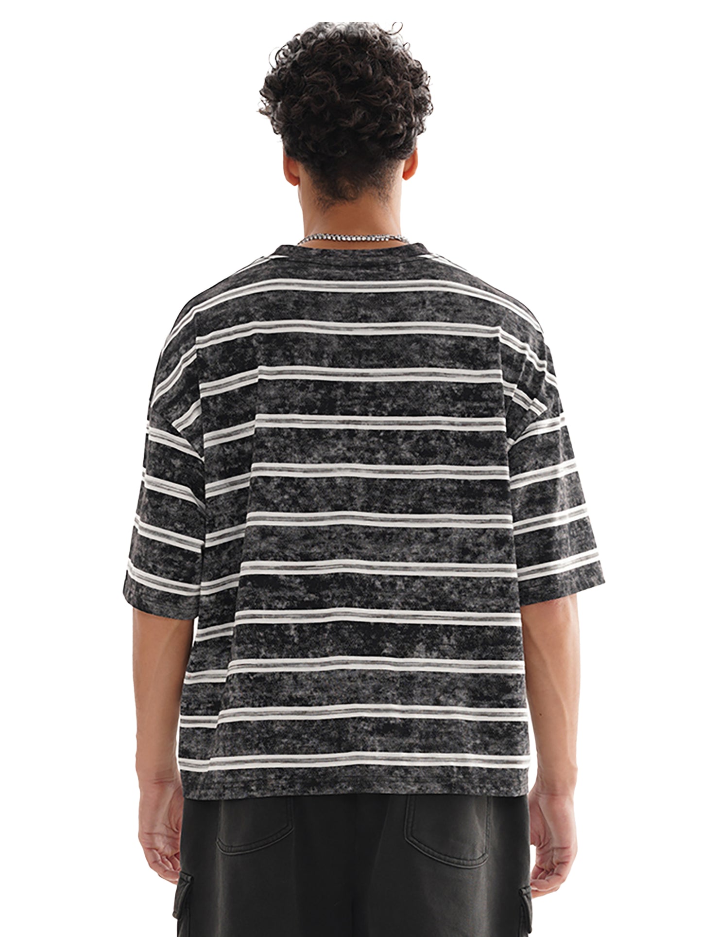 Ju Juli- Snow Washed Stripe Boxy T-shirt