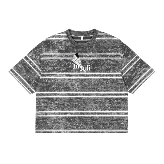 Ju Juli- Snow Washed Stripe Boxy T-shirt