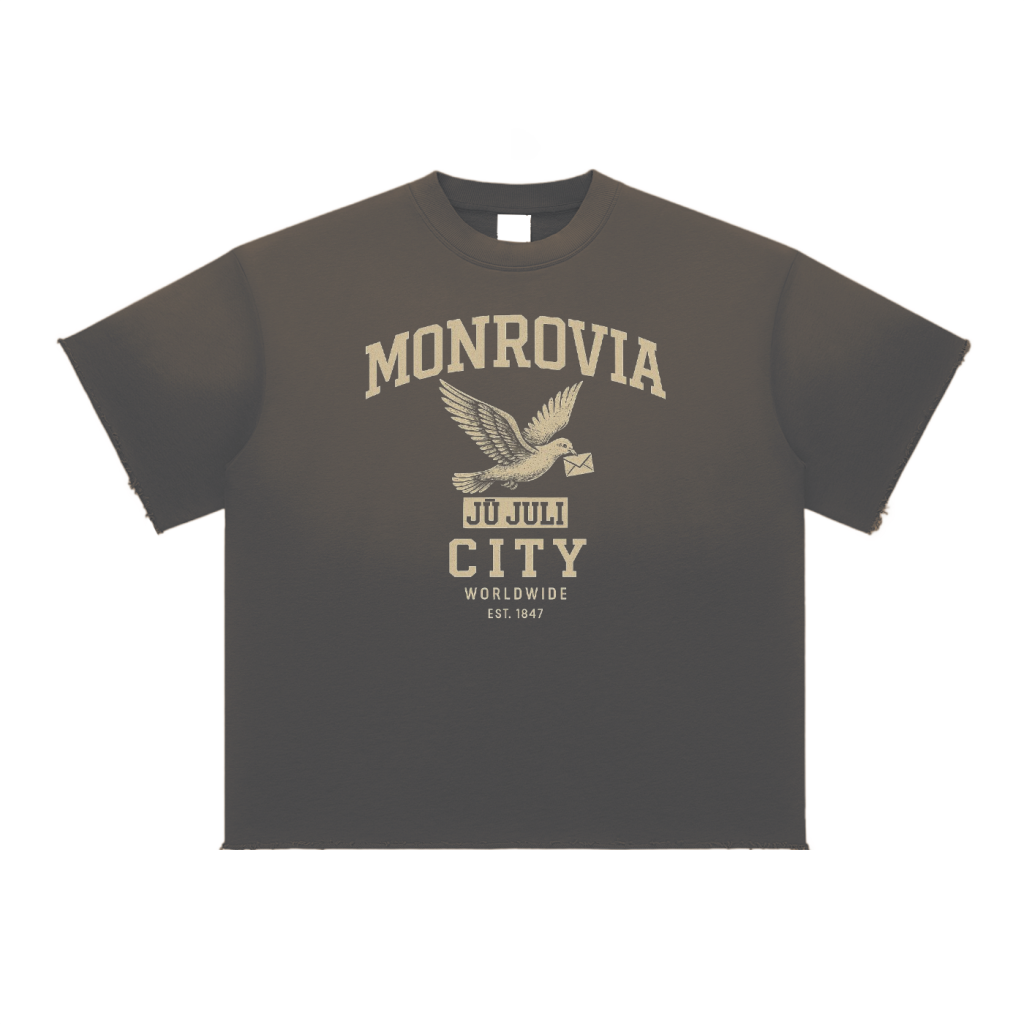 Jū Juli “ Monrovia City “ Sun Fade Raw Edge T-Shirt