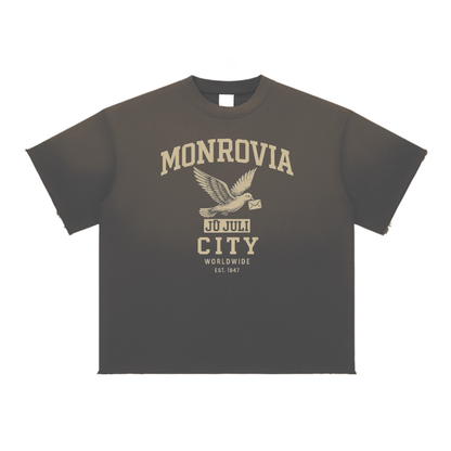 Jū Juli “ Monrovia City “ Sun Fade Raw Edge T-Shirt