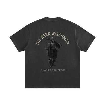 Jū Juli- The Dark watchman heavyweight vintage washed frayed T-shirt