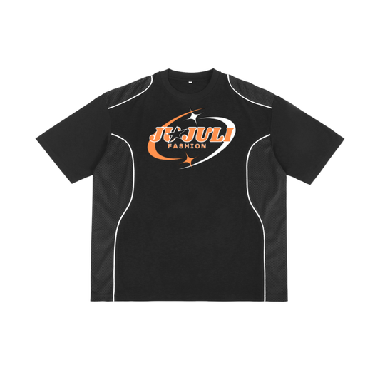 Jū Juli- Contrast Piped Panel T-shirt