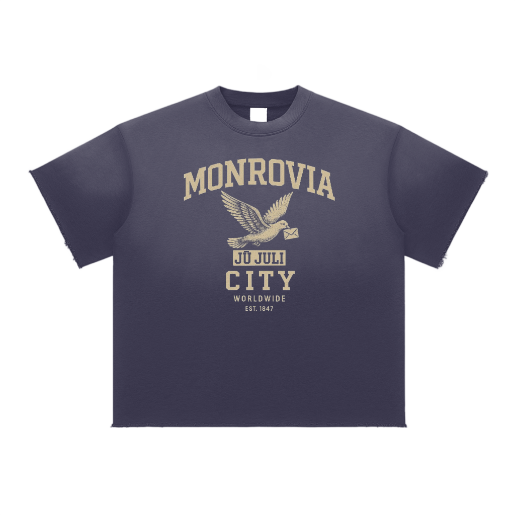 Jū Juli “ Monrovia City “ Sun Fade Raw Edge T-Shirt