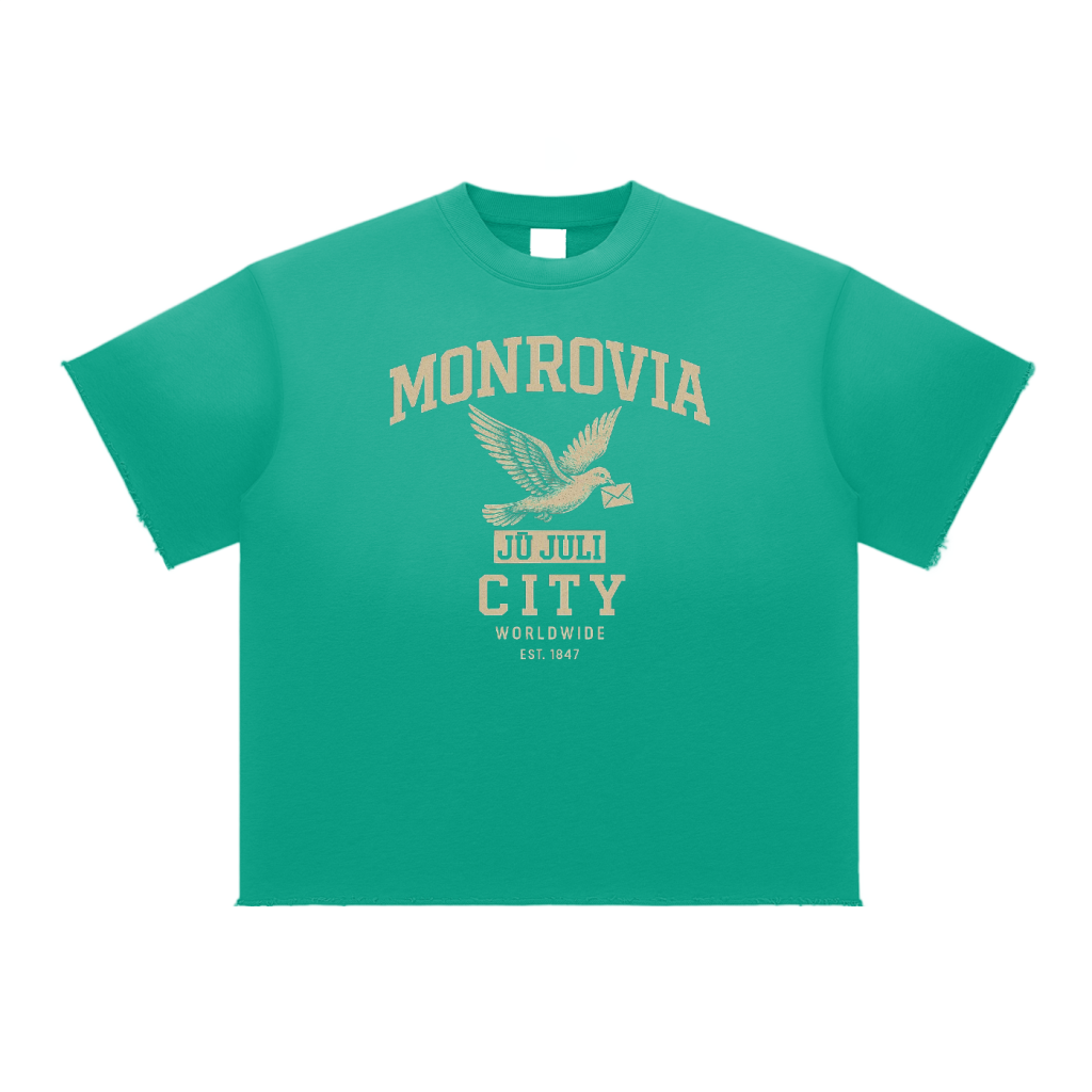 Jū Juli “ Monrovia City “ Sun Fade Raw Edge T-Shirt