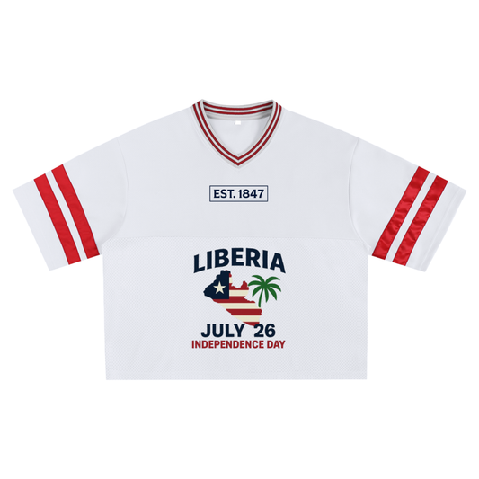 Ju Juli- Liberia Independence Day  Taped Mesh Boxy T-shirt