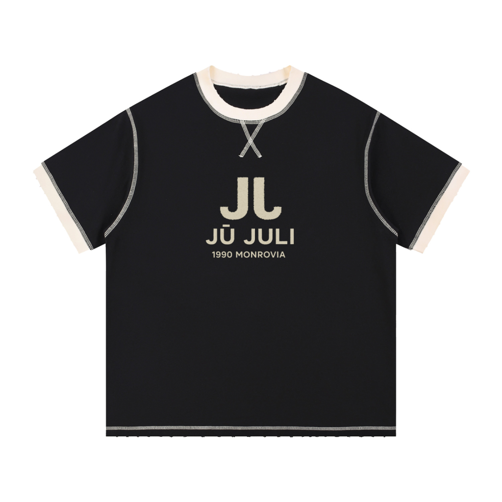 Ju Juli- 1990 Monrovia Contrast-Stitch Tee