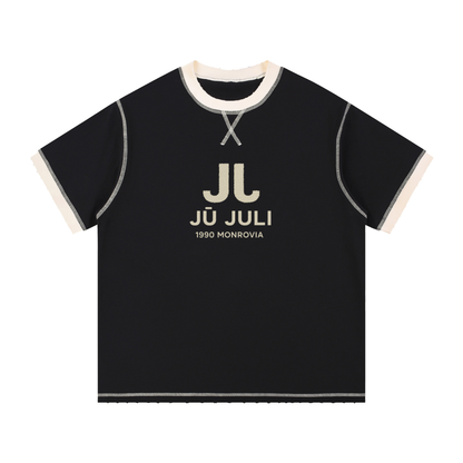 Ju Juli- 1990 Monrovia Contrast-Stitch Tee
