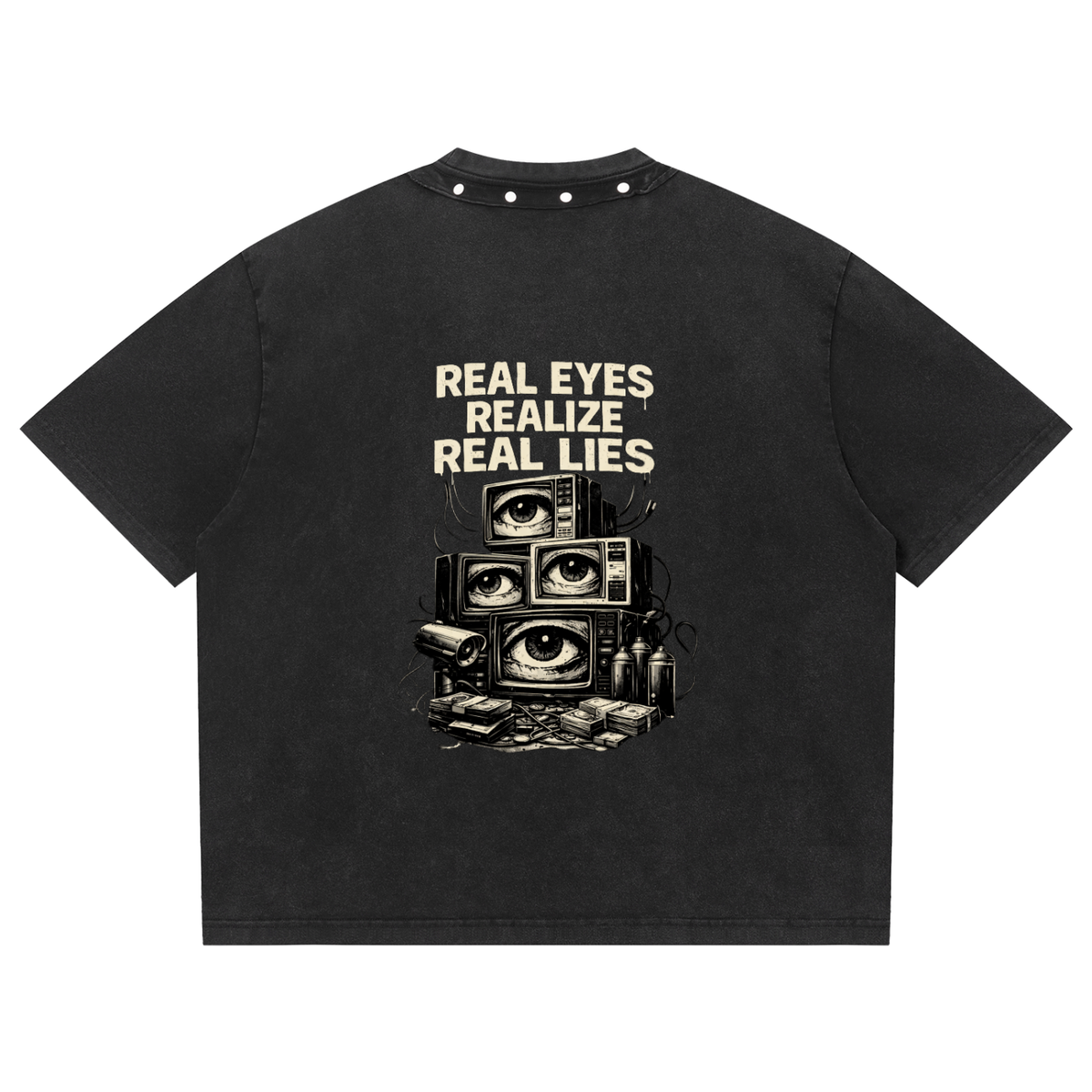 Jū Juli “Real Eyes” Studded Vintage Tee