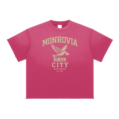 Jū Juli “ Monrovia City “ Sun Fade Raw Edge T-Shirt