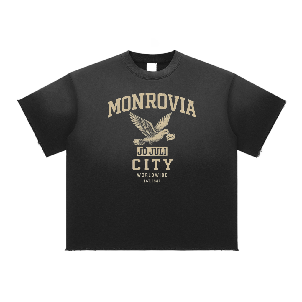 Jū Juli “ Monrovia City “ Sun Fade Raw Edge T-Shirt