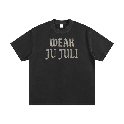 Jū Juli- The Dark watchman heavyweight vintage washed frayed T-shirt