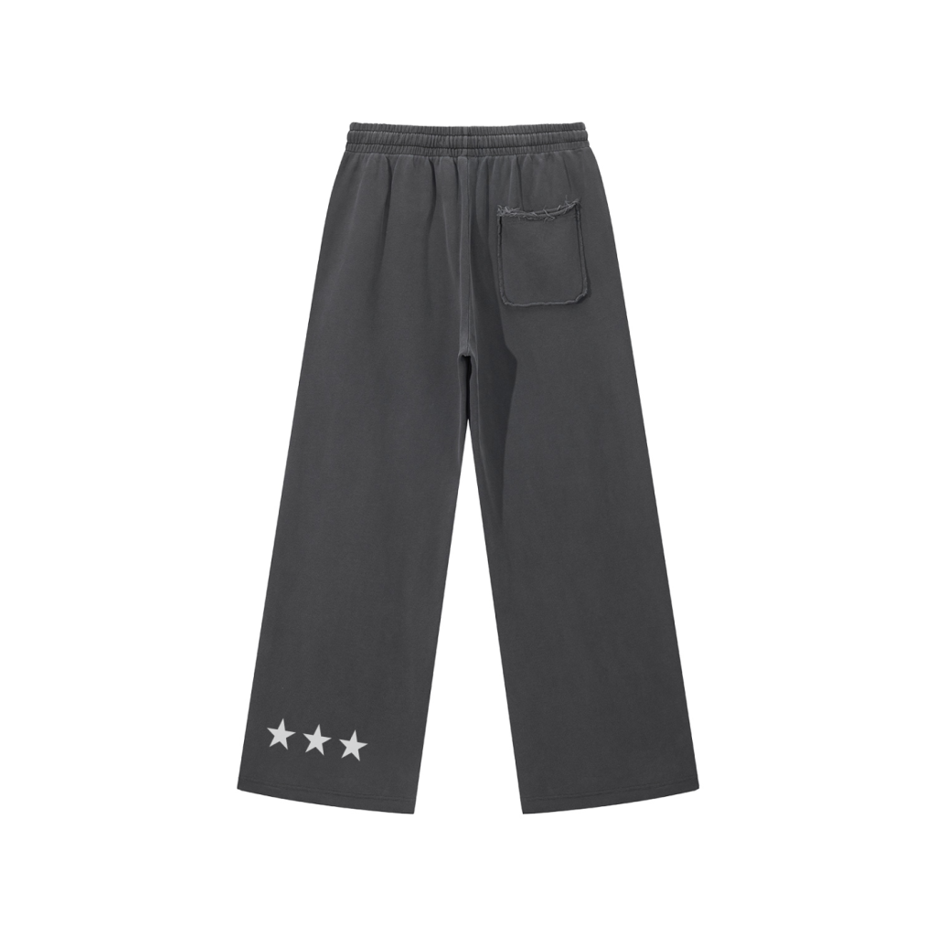 Jū Juli- Snow Washed Raw Edge Sweatpants