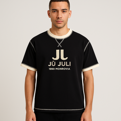 Ju Juli- 1990 Monrovia Contrast-Stitch Tee