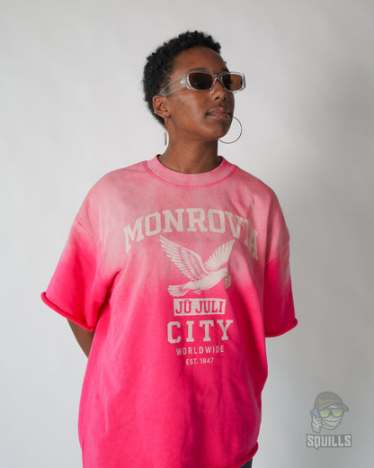 Jū Juli “ Monrovia City “ Sun Fade Raw Edge T-Shirt