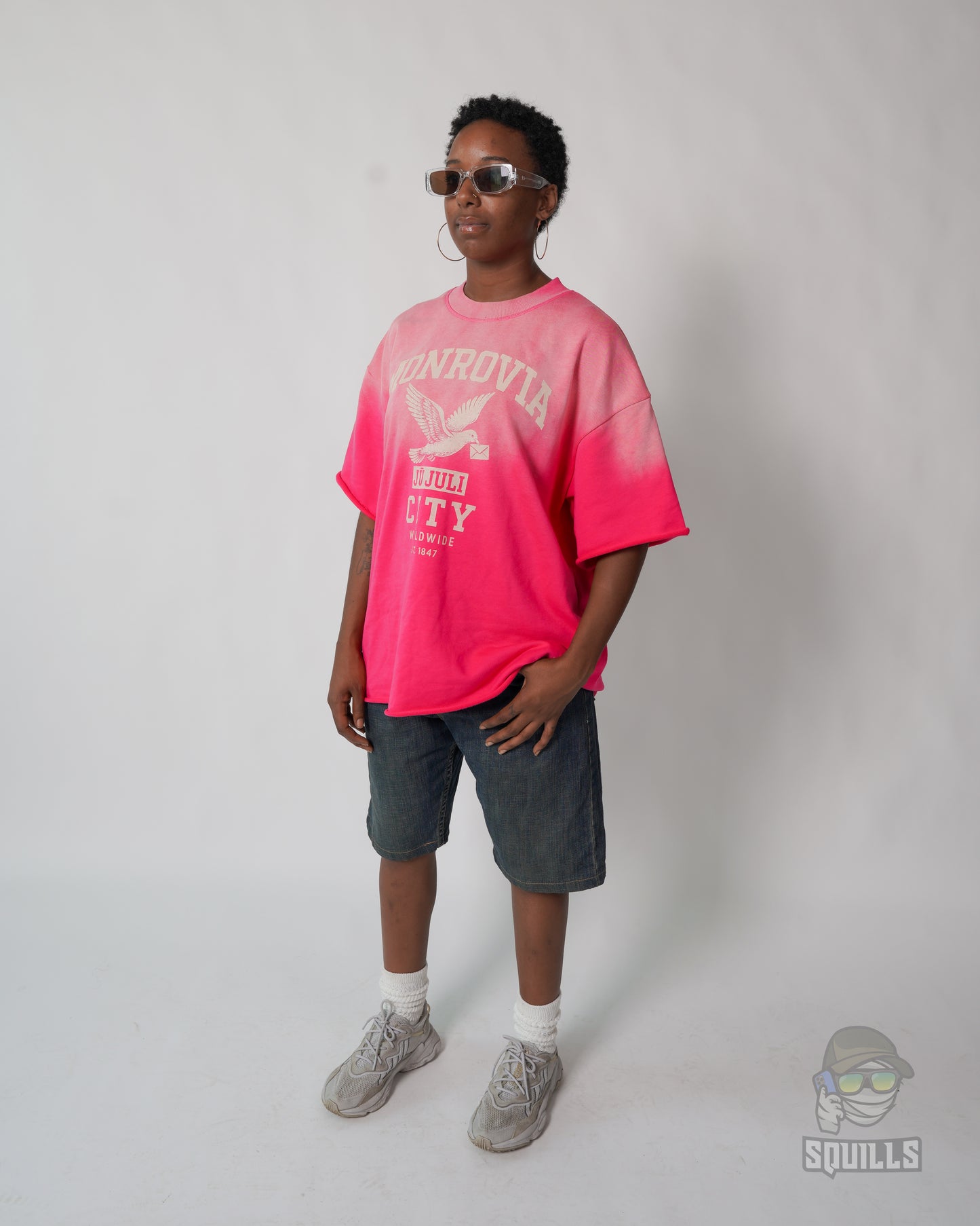 Jū Juli “ Monrovia City “ Sun Fade Raw Edge T-Shirt