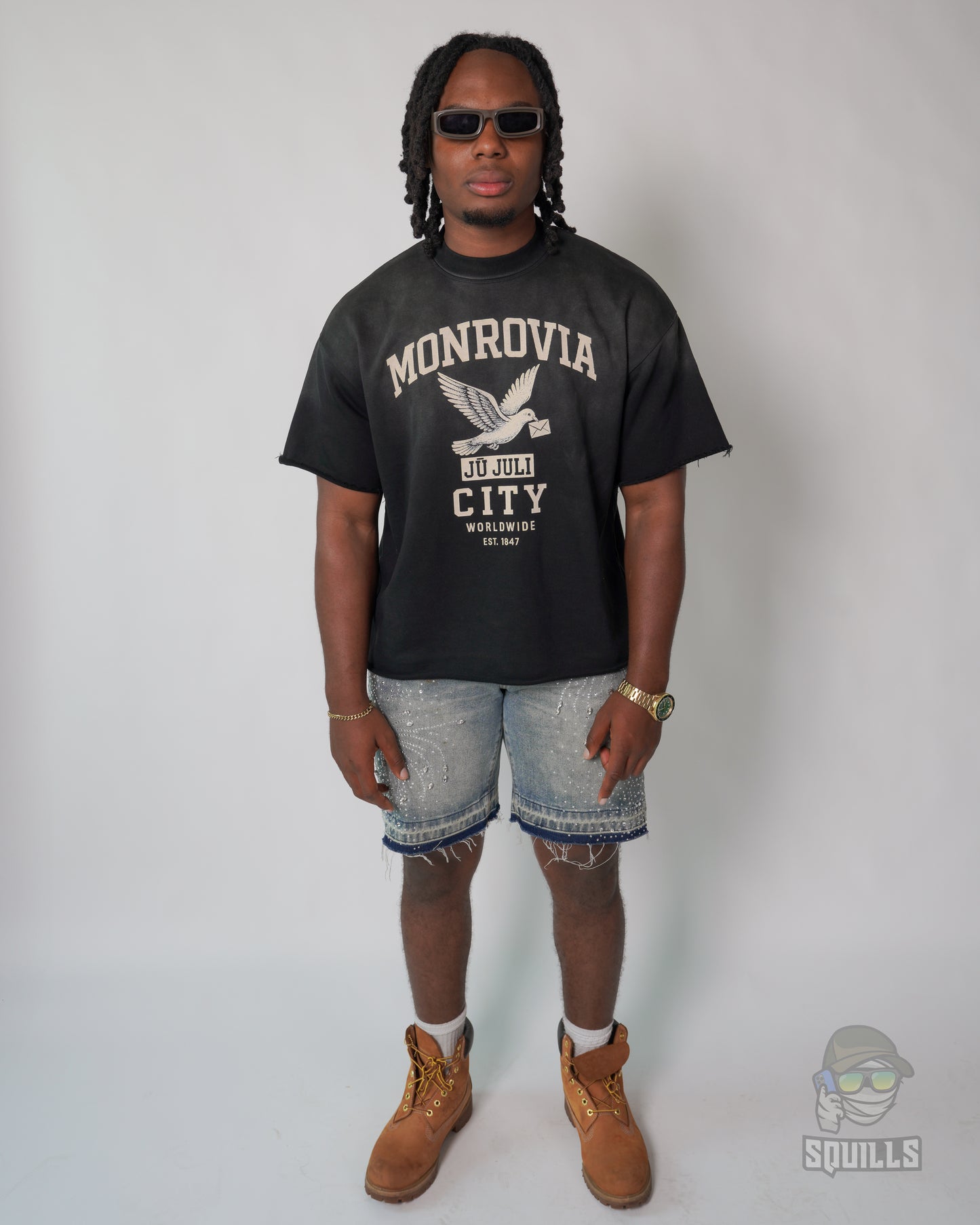 Jū Juli “ Monrovia City “ Sun Fade Raw Edge T-Shirt