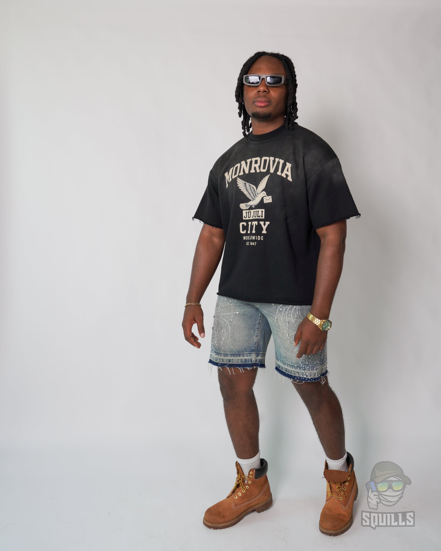 Jū Juli “ Monrovia City “ Sun Fade Raw Edge T-Shirt