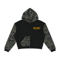 Unisex Colorblock Camo Full Zip Boxy Hoodie