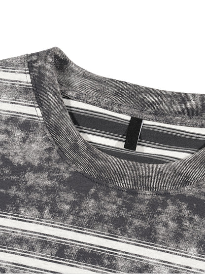 Ju Juli- Snow Washed Stripe Boxy T-shirt