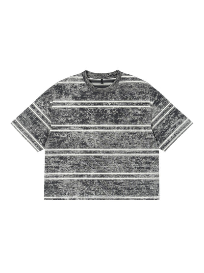 Ju Juli- Snow Washed Stripe Boxy T-shirt